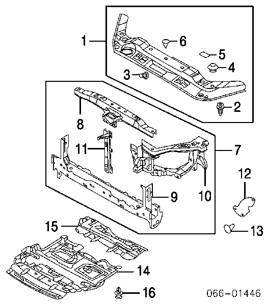 Nissan супорт радіатора в зборі/монтажна панель кріплення фар
