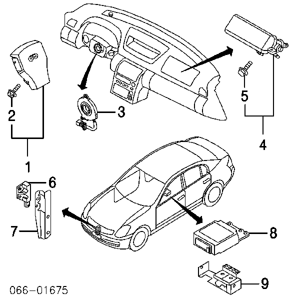 Купити 98581AM610 Nissan/Infiniti Датчик Айрбег передній