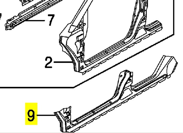 Купити 76412CA030 Nissan/Infiniti Поріг зовнішній правий