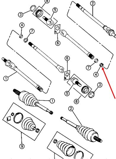 Сальник піввісі переднього моста J8121781 Chrysler