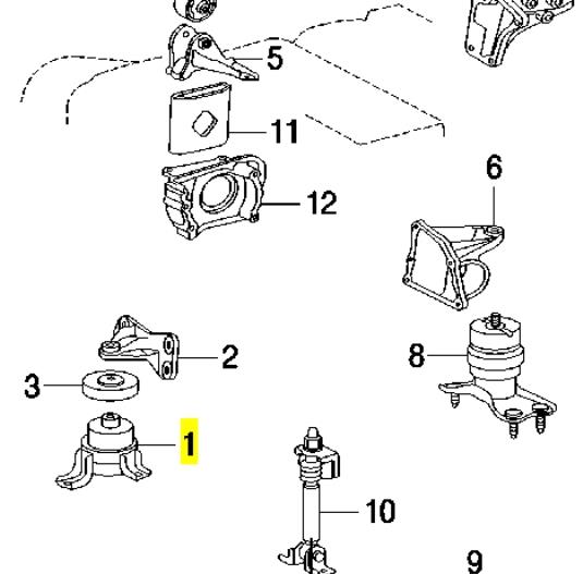 Передня опора двигуна Toyota 1236120060