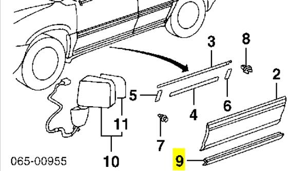Молдинг передньої правої двері, нижній Toyota 7573548010 ціна, від 25.34 USD