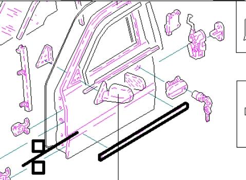 Молдинг передньої правої двері, нижній Hyundai Sonata (EF) (Хендай Соната)