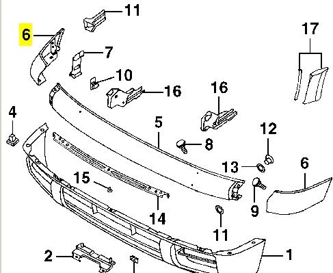 Накладка бампера переднього, права F20240W027 Nissan