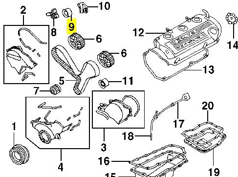 Ролик натягувача ременя ГРМ MD140071 Chrysler