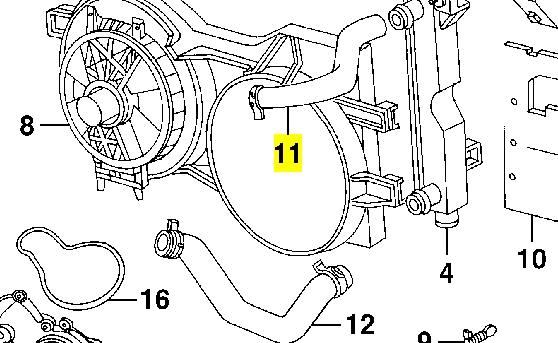 Шланг/патрубок радіатора охолодження, верхній 4682363 Chrysler