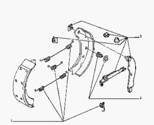 Механізм підведення (самопідведення) барабанних колодок/розвідний ремкомплект Peugeot 405 1 (15B) (Пежо 405)