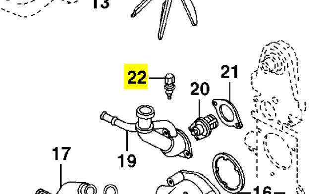 Датчик температури охолоджуючої рідини GY0118840A Mazda