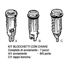 Личинки замків, комплект Fiat Ducato (230) (Фіат Дукато)