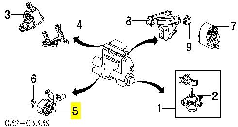 Подушка (опора) двигуна, права 50840S5A010 Honda