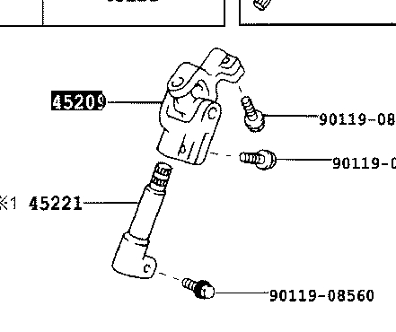 Карданчик вала рульової колонки, нижній Toyota 4520912201 ціна, від 53.61 USD