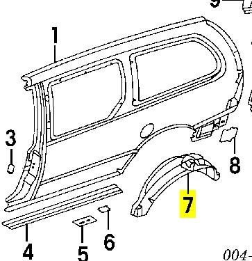 Підкрилок заднього крила, лівий Chrysler 4716895 ціна, від 18.98 USD