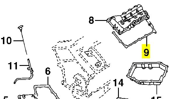 Прокладка клапанної кришки, права Chrysler Sebring (JR) (Крайслер Себрінг)