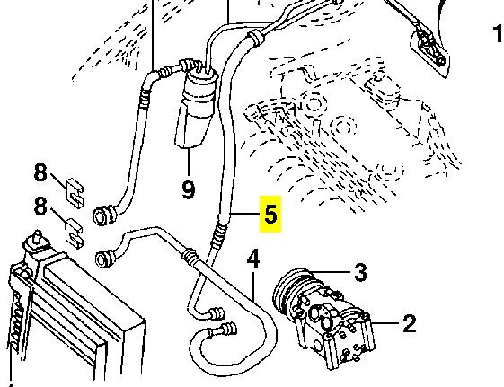 Шланг кондиціонера, від випарника до компресора Dodge Stratus (Додж Стратус)