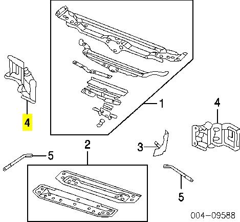 Супорт радіатора лівий/монтажна панель кріплення фар Chrysler Intrepid (Крайслер Intrepid)