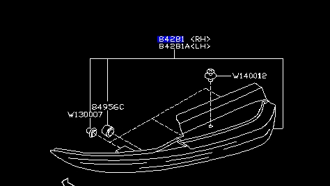 Катафот (відбивач) заднього бампера, лівий 84281XA01A Subaru