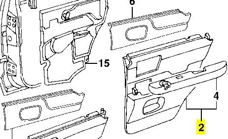 15721856 General Motors обшивка-облицювання задніх дверей, правою, внутрішня