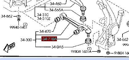 GJ6A34710A Mazda Сайлентблок переднього нижнього важеля