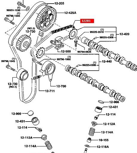 Купити Z50112201 Mazda Ланцюг ГРМ, розподілвала