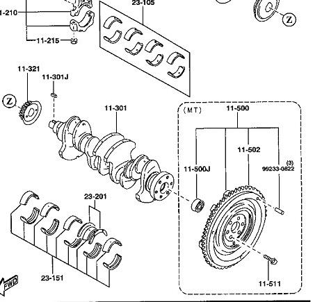 Підшипник генератора 996062202 Mazda