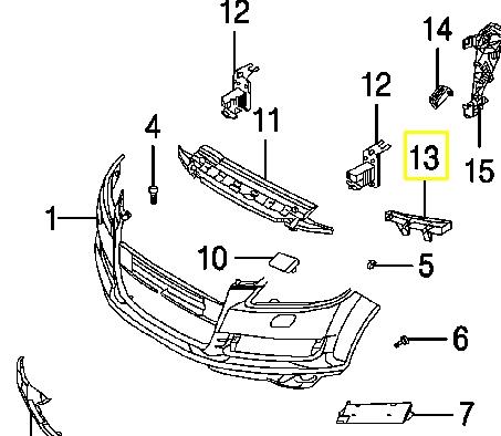 4L0807333 VAG Лівий кронштейн переднього бампера