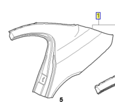 Ремонтна частина арки крила заднього, лівого на BMW 5 (E60)
