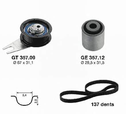 Комплект ГРМ KD45712 SNR