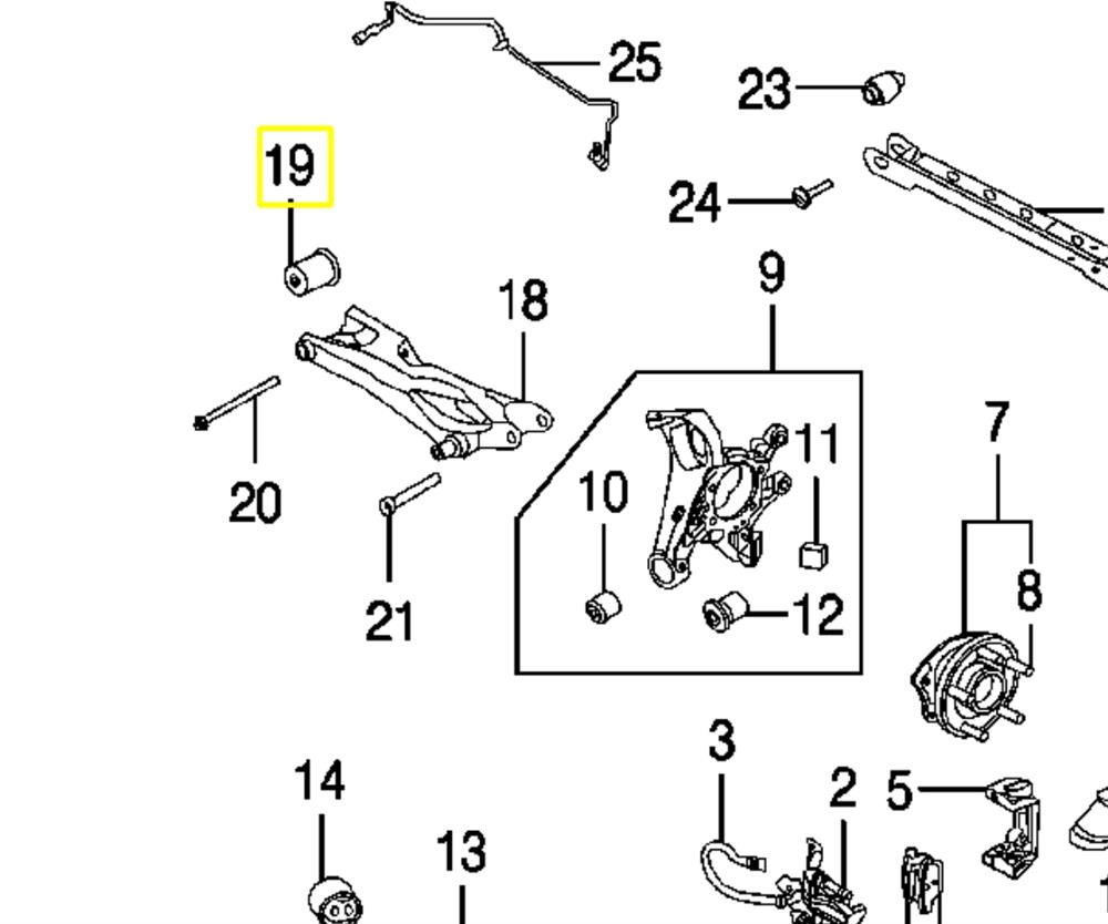 Сайлентблок заднього нижнього важеля FORD 5F9Z4381BA