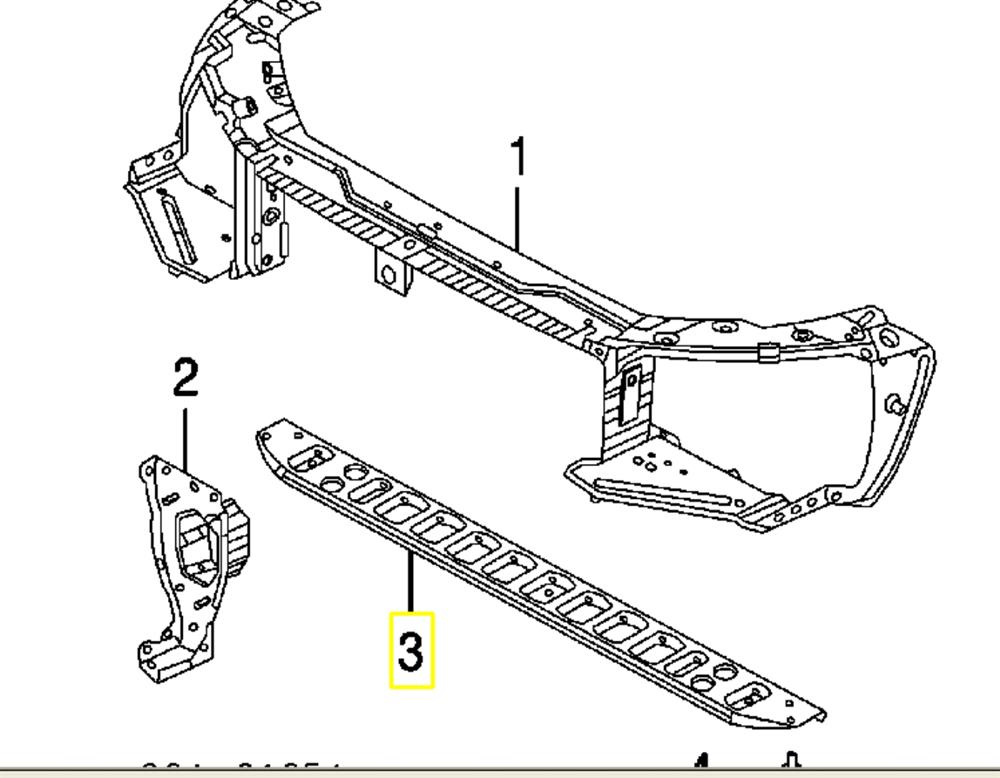 LR000929 Land Rover Підсилювач супорта радіатора, нижній