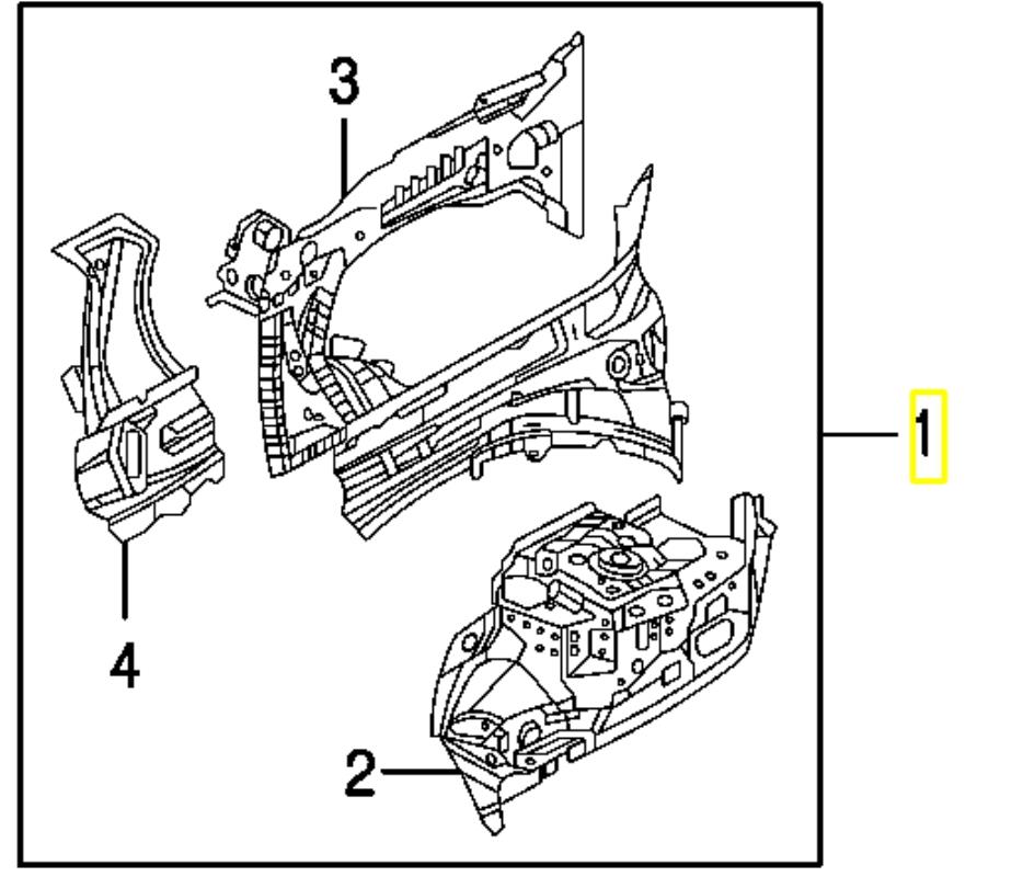 LR049461 Land Rover панель бризковика (лонжерону моторного відсіку, права)