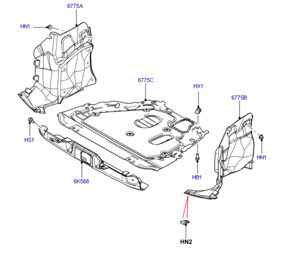  Захист двигуна, правий Land Rover Freelander 2