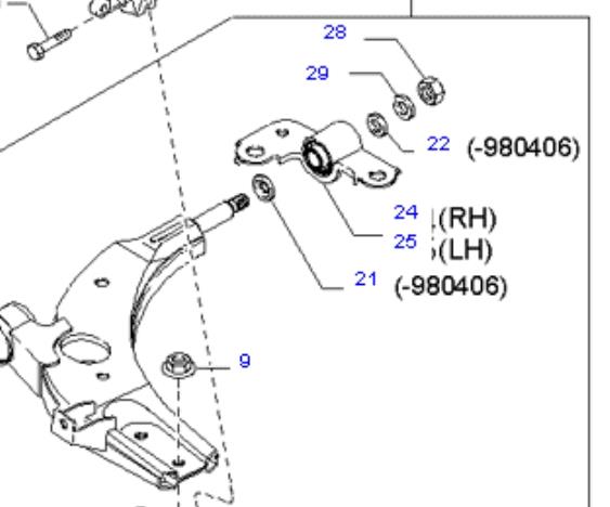 Сайлентблок переднього важеля 0K2A13446X Hyundai/Kia