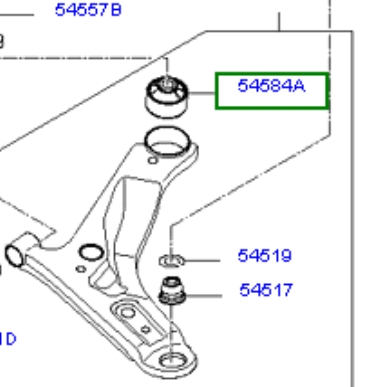 С/блок нижнього важеля Hyundai/Kia 5458407000