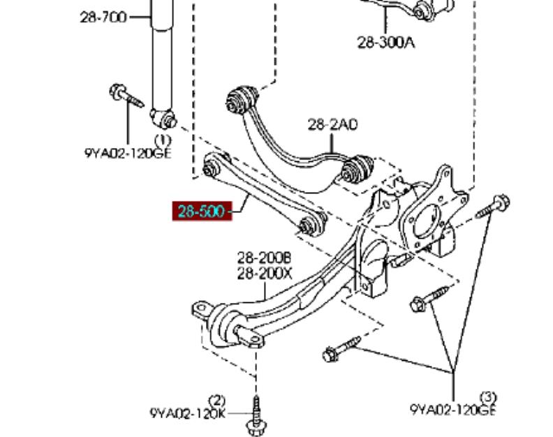 Купити BBP328500A Mazda Важіль задньої підвіски поперечний