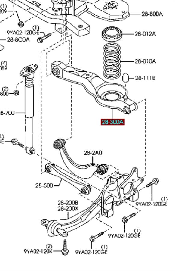 C23628300B Mazda Важелі задньої підвіски