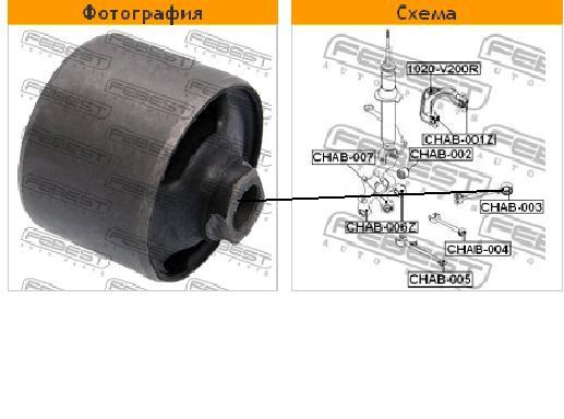 CHAB003 Febest Сайлентблоки поздовжніх важелів задньої підвіски