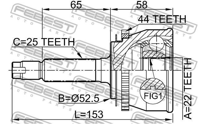 ШРУС зовнішній передній 1210012A44 Hyundai/Kia