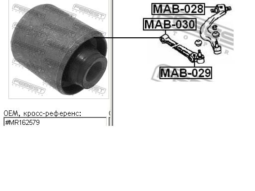 MAB030 Febest Сайлентблок переднього нижнього важеля