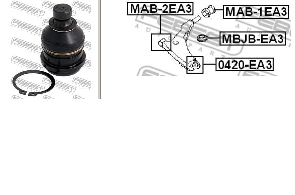 Кульова опора, нижня Febest 0420EA3