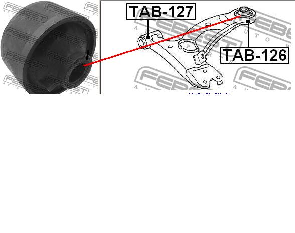 Сайлентблок нижнього важеля передньої підвіски Febest TAB126 ціна, від 8.87 USD