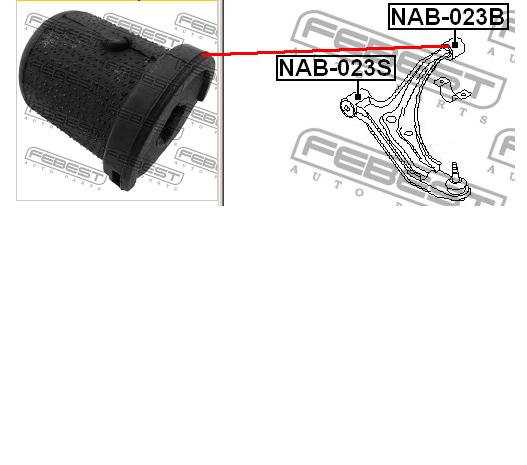 NAB023B Febest сайлентблок переднього нижнього важеля