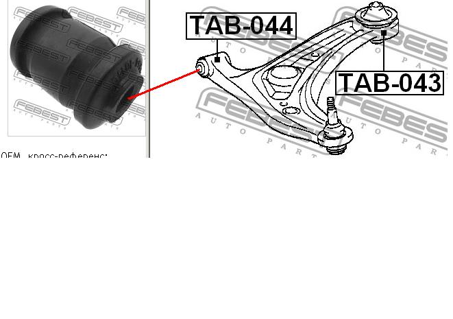 TAB044 Asva сайлентблок переднього нижнього важеля