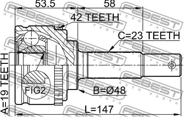 Граната колісна Febest 0210043A42 ціна, від 22.77 USD