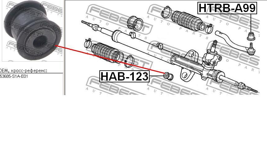 Втулка кріплення кермової рейки HAB123 ASVA