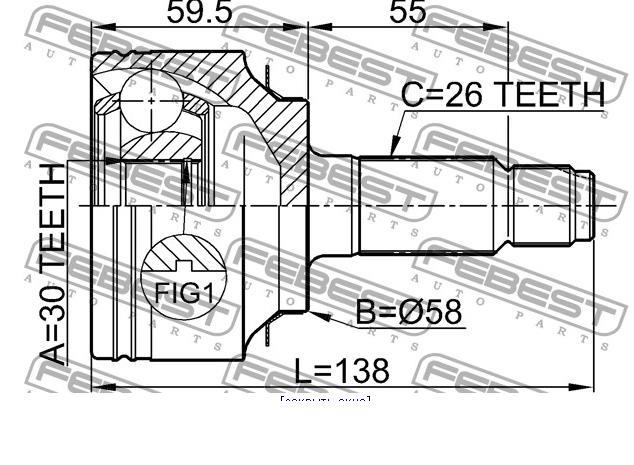 ШРУС зовнішній передній 44014SNAN00 Honda