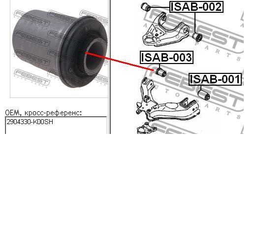С/блок нижнього важеля Febest ISAB003