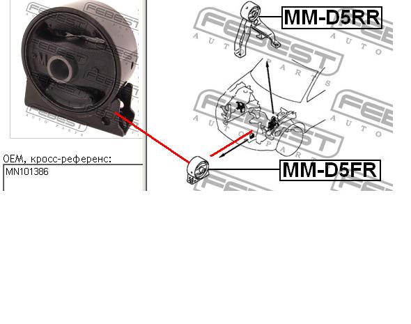 MMD5FR Febest Подушка передньої опори двигуна