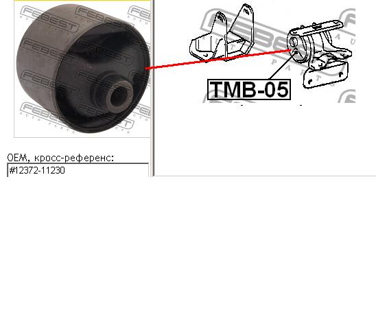 TMB05 Febest подушка (опора двигуна ліва (сайлентблок))