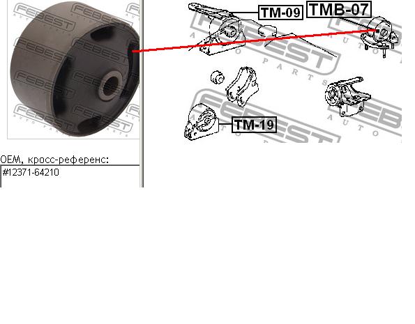 TMB07 Febest подушка (опора двигуна, задня (сайлентблок))