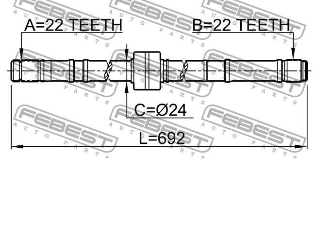 Піввісь права 0212P10RH Febest